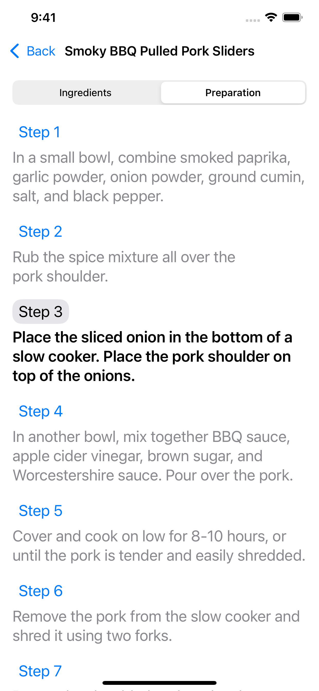 AbraCook cooking mode preparation screen